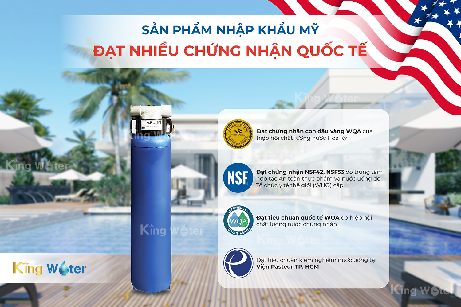 Cột&nbsp;lọc tổng 3M AP904 là sản phẩm nhập khẩu từ Mỹ và đạt nhiều chứng nhận quốc tế quan trọng