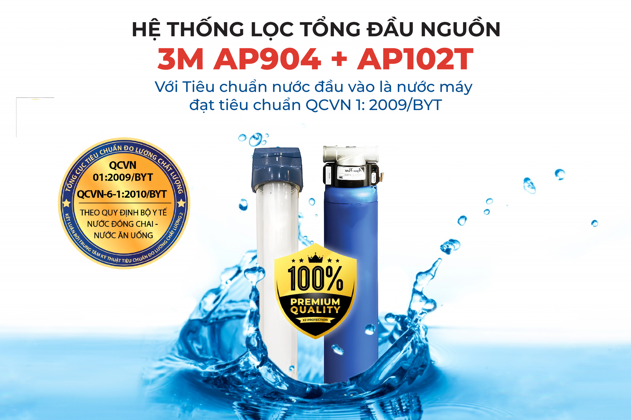 Hệ thống lọc đầu nguồn 3M AP904 + AP102T cải thiện toàn diện nguôn&nbsp;nước