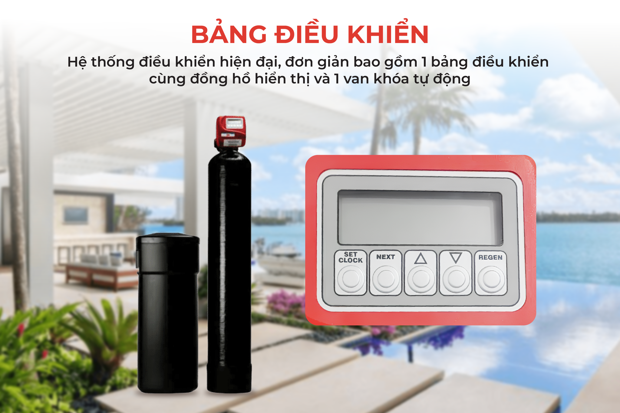 Hệ thống điều khiển của lọc tổng 3M Full được thiết kế với bảng điều khiển hiện đại và dễ sử dụng