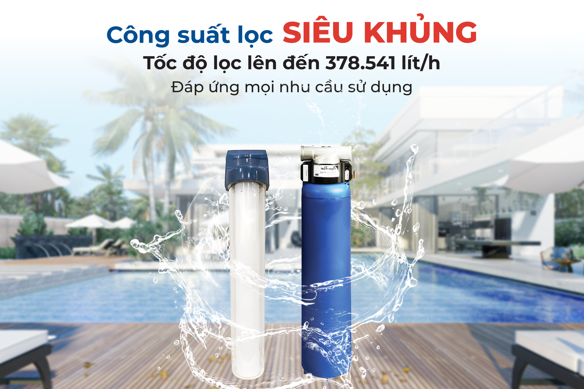 Hệ thống lọc nước 3M PREMIUM nổi bật với công suất ấn tượng lên đến 378.541 lít/giờ