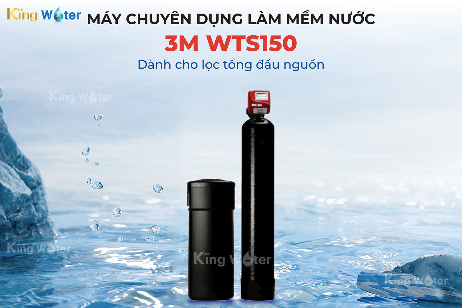Cột làm mềm nước 3M WTS150 chuyên trị vấn đề về nước cứng