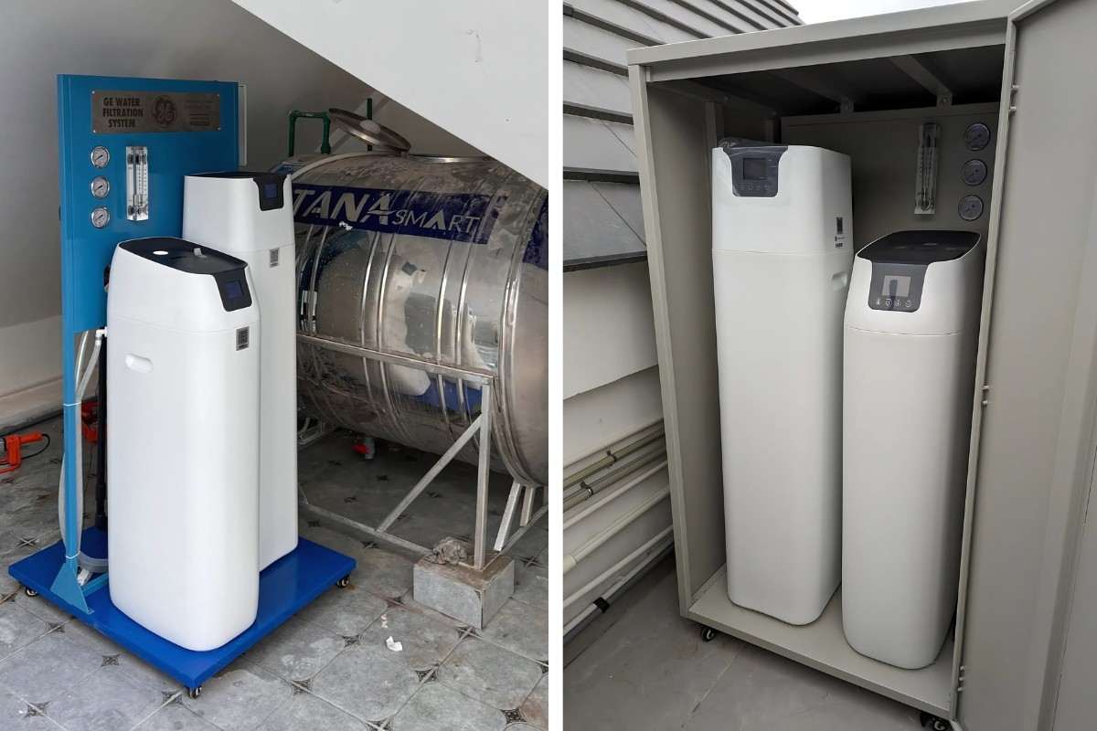 Hình ảnh lắp đặt thực tế bộ lọc tổng đầu nguồn GE WH30A