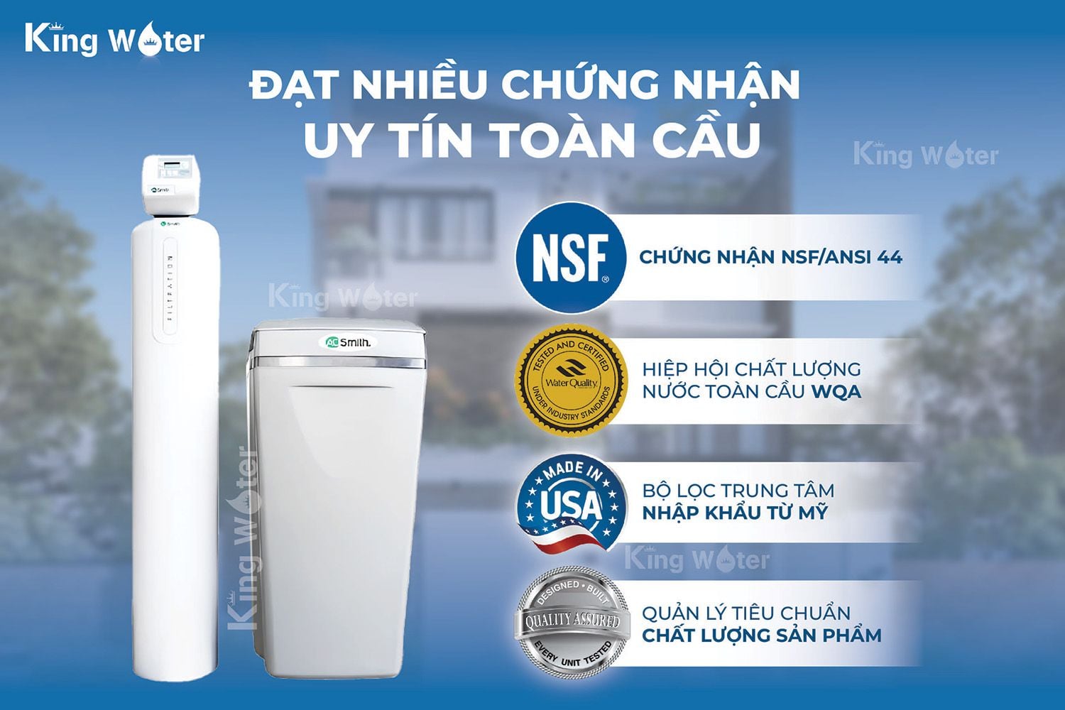 Hệ thống lọc nước AO Smith đã trải qua nhiều cuộc kiểm tra nghiêm ngặt từ quốc tế