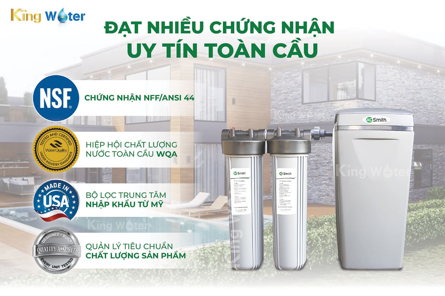 AO Smith i97S đạt được nhiều chứng nhận uy tín toàn cầu