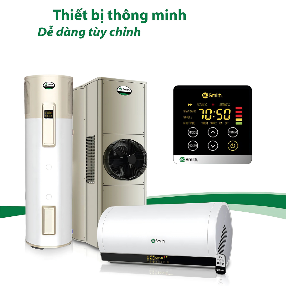 Máy bơm nhiệt AO Smith sở hữu hệ thống điều khiển thông minh