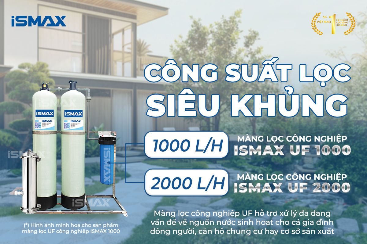 Màng lọc tổng UF hỗ trợ xử lý&nbsp;đầu nguồn nước sinh hoạt