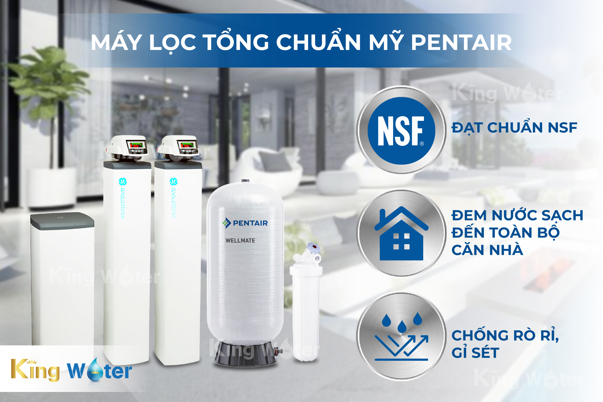 Máy lọc tổng Pentair AvantaPure POE Buffer Tank được nhập khẩu chính hãng từ Hoa Kỳ, đạt nhiều chứng nhận uy tín
