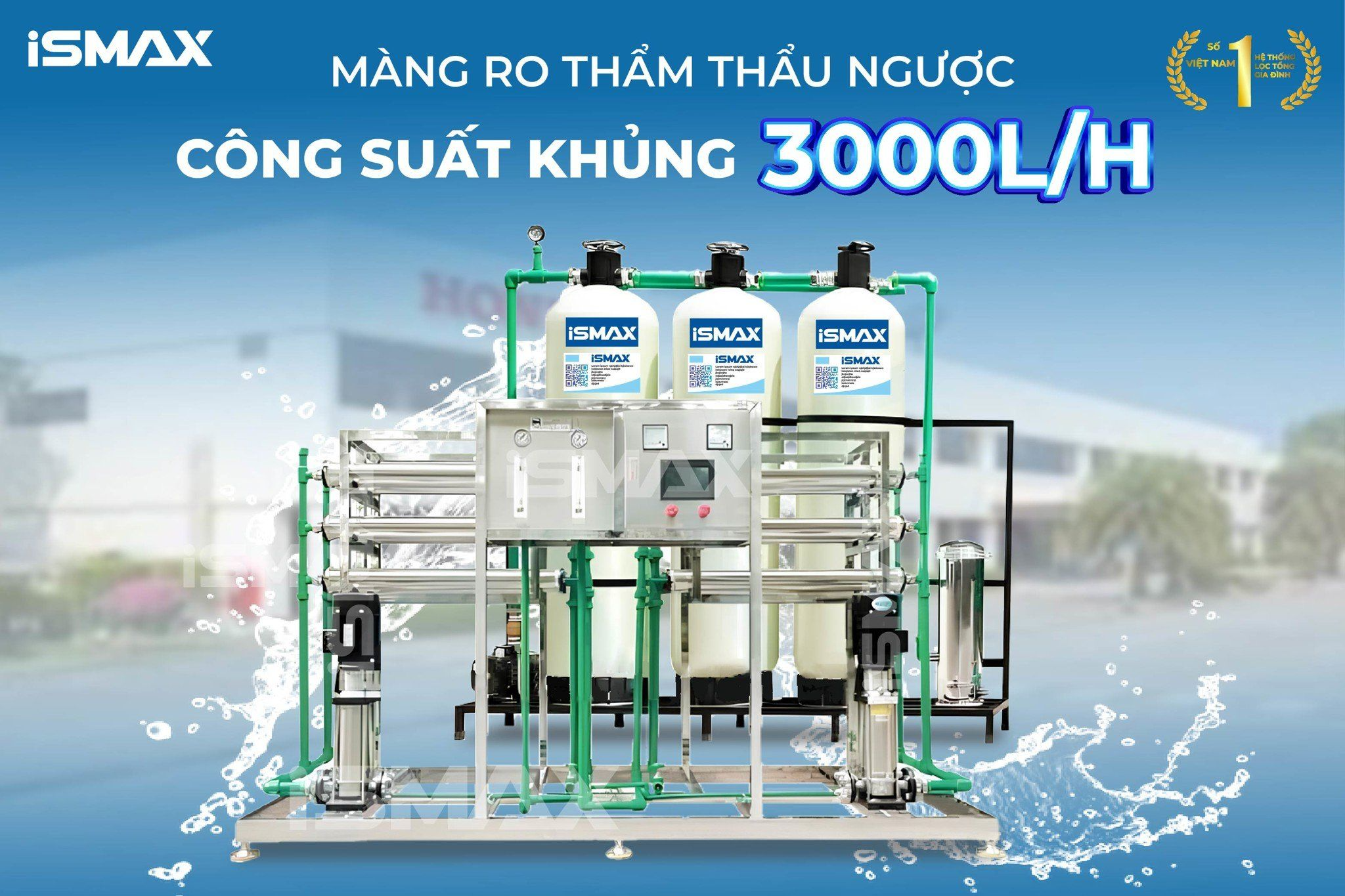 Hệ thống lọc R.O công nghiệp sở hữu công suất mạnh mẽ, đáp ứng mọi nhu cầu sử dụng
