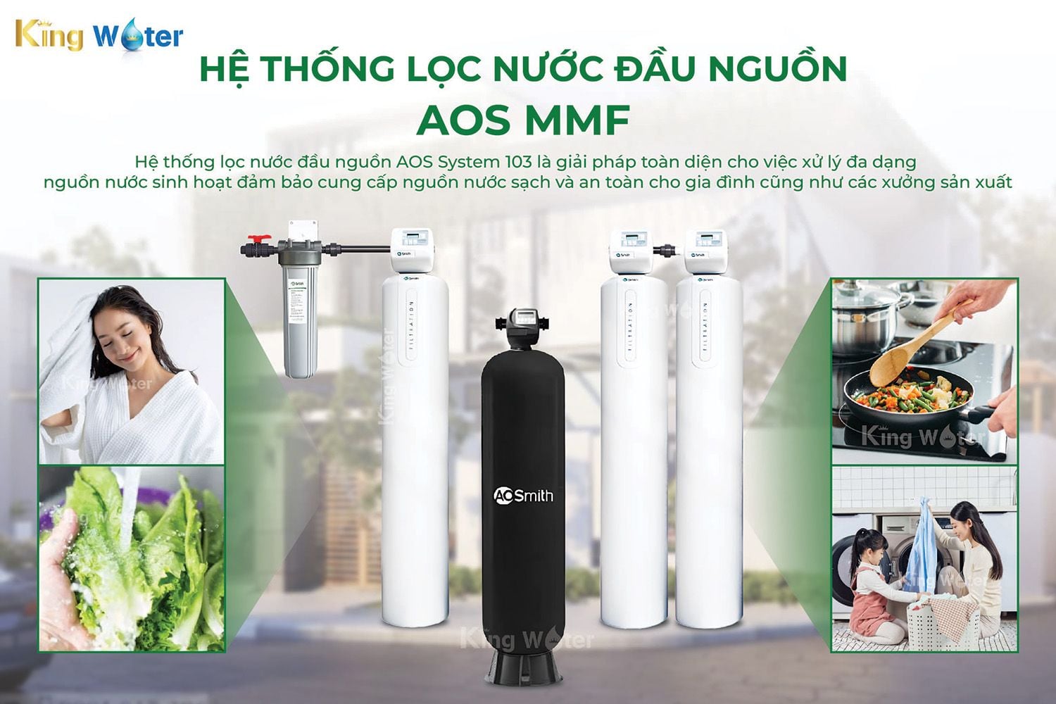 Bộ 3 sản phẩm của máy lọc tổng AO Smith MFF