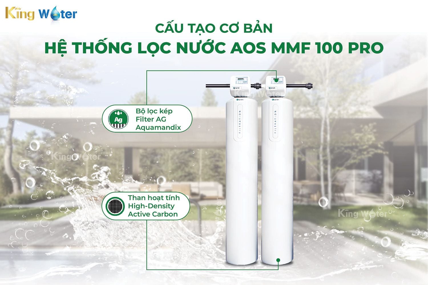 Cấu tạo hệ thống lọc tổng sinh hoạt AO Smith AOS MMF 100 Pro