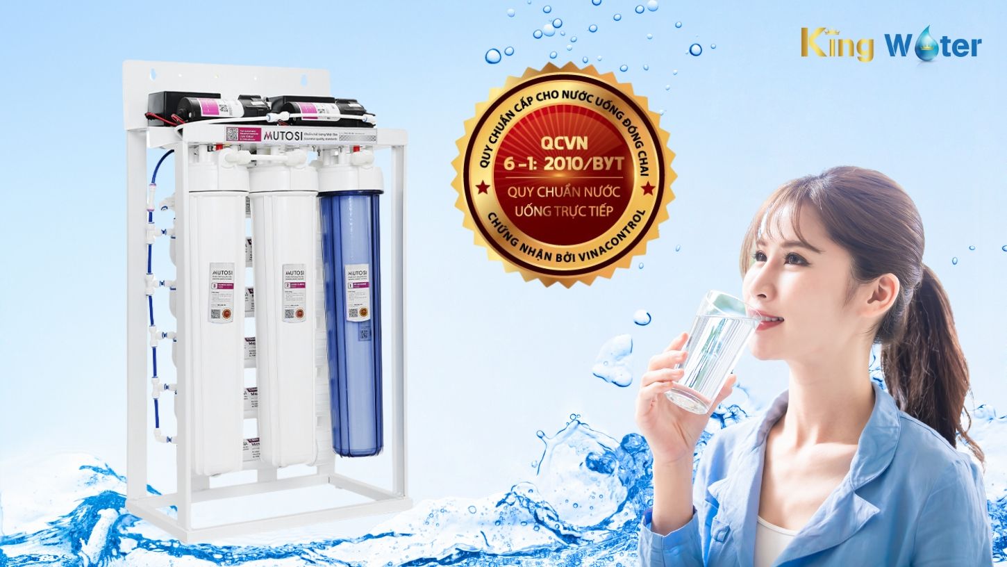 Máy lọc nước bán công nghiệp Mutosi 80 L/H đạt chứng nhận chuẩn Quốc gia uống trực tiếp