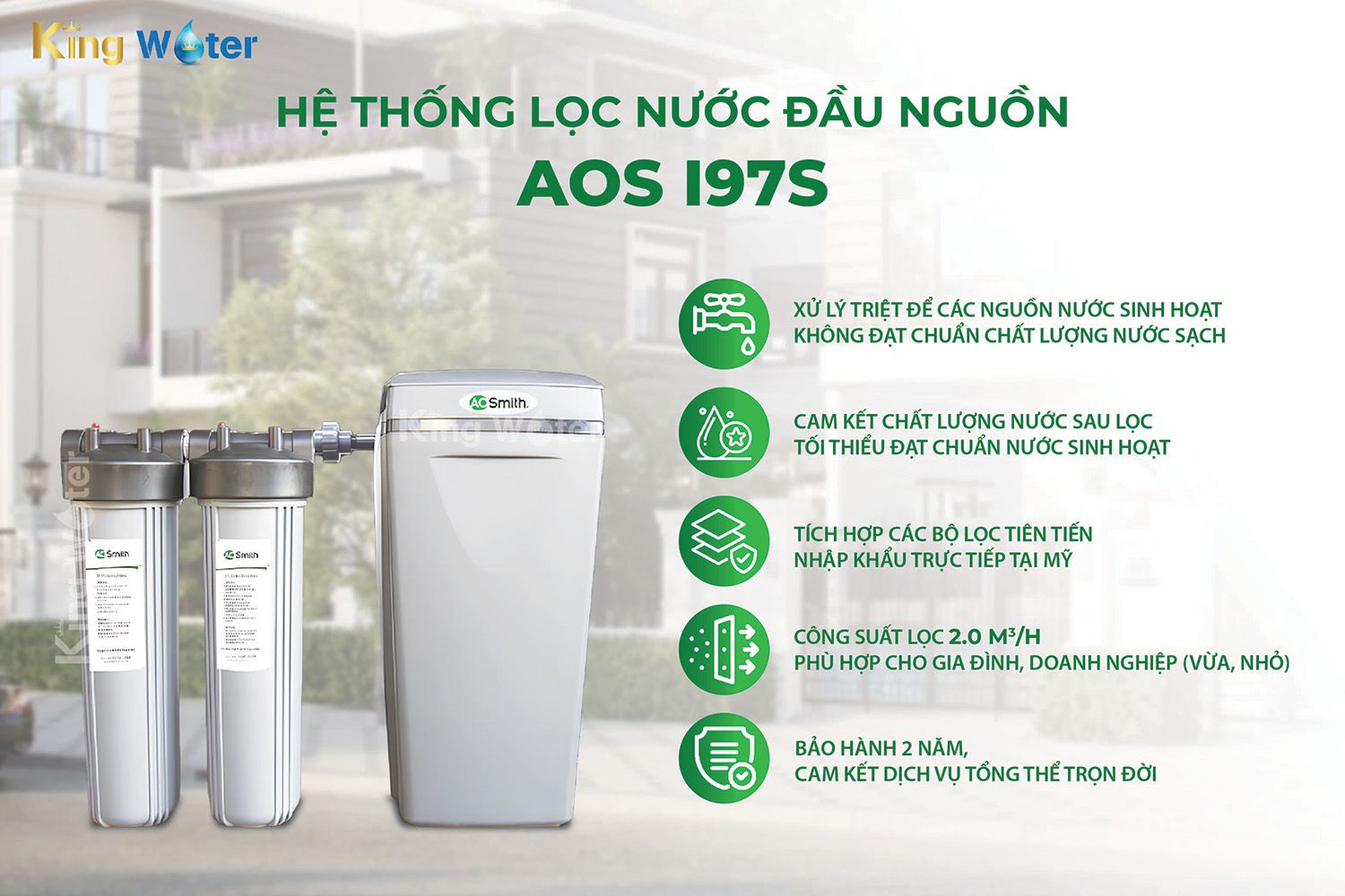 Đặc điểm nổi bật của lọc tổng đầu nguồn AO Smith AOS i97S
