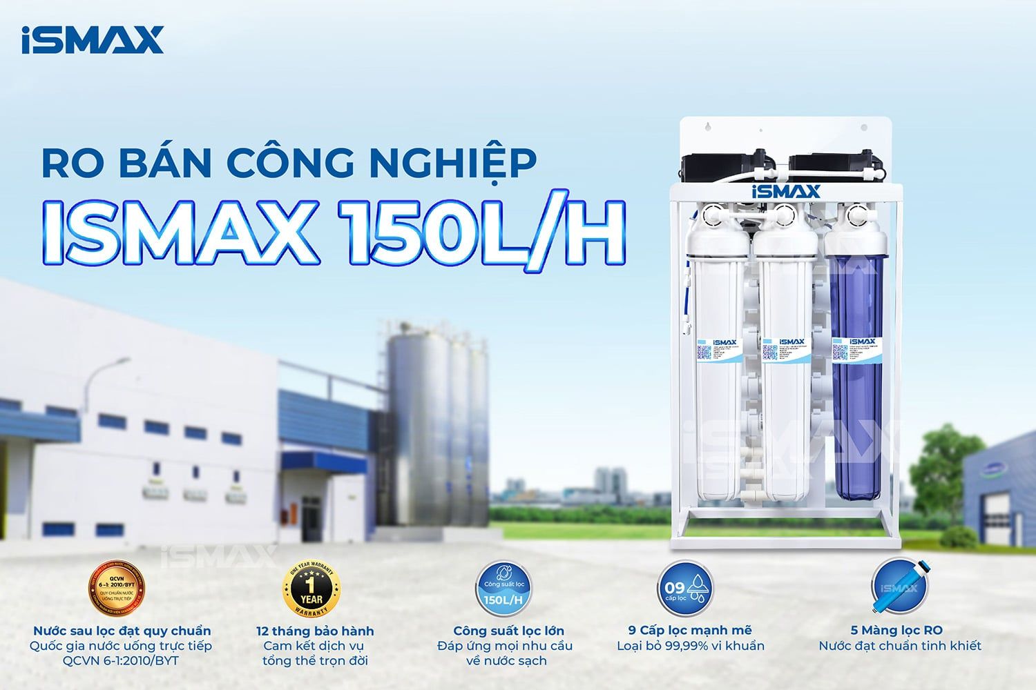 Đặc điểm nổi bật của máy lọc nước bán công nghiệp 150l/h
