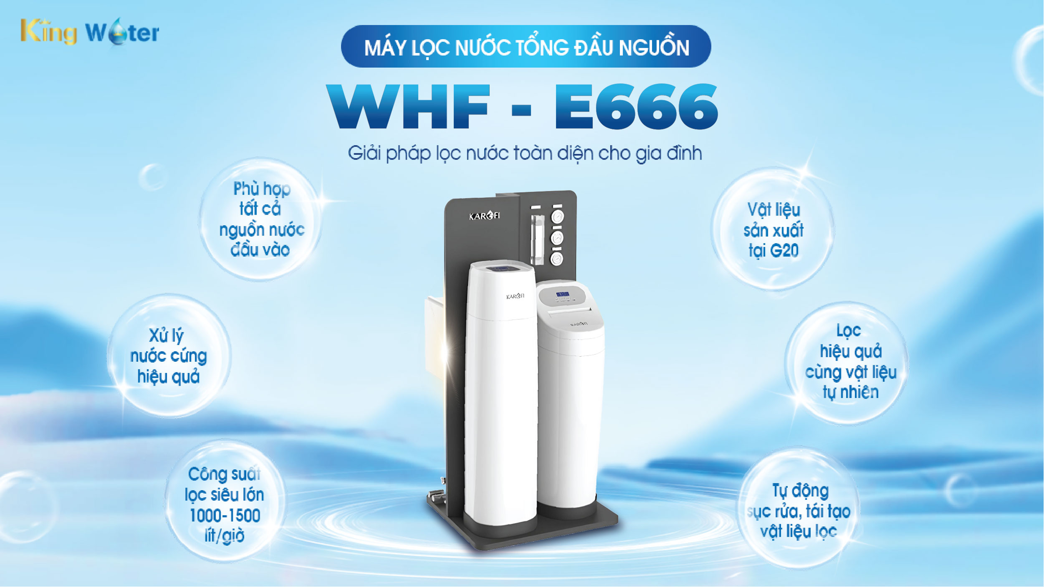 Đặc điểm nổi bật máy lọc tổng đầu nguồn Karofi WHF-E666
