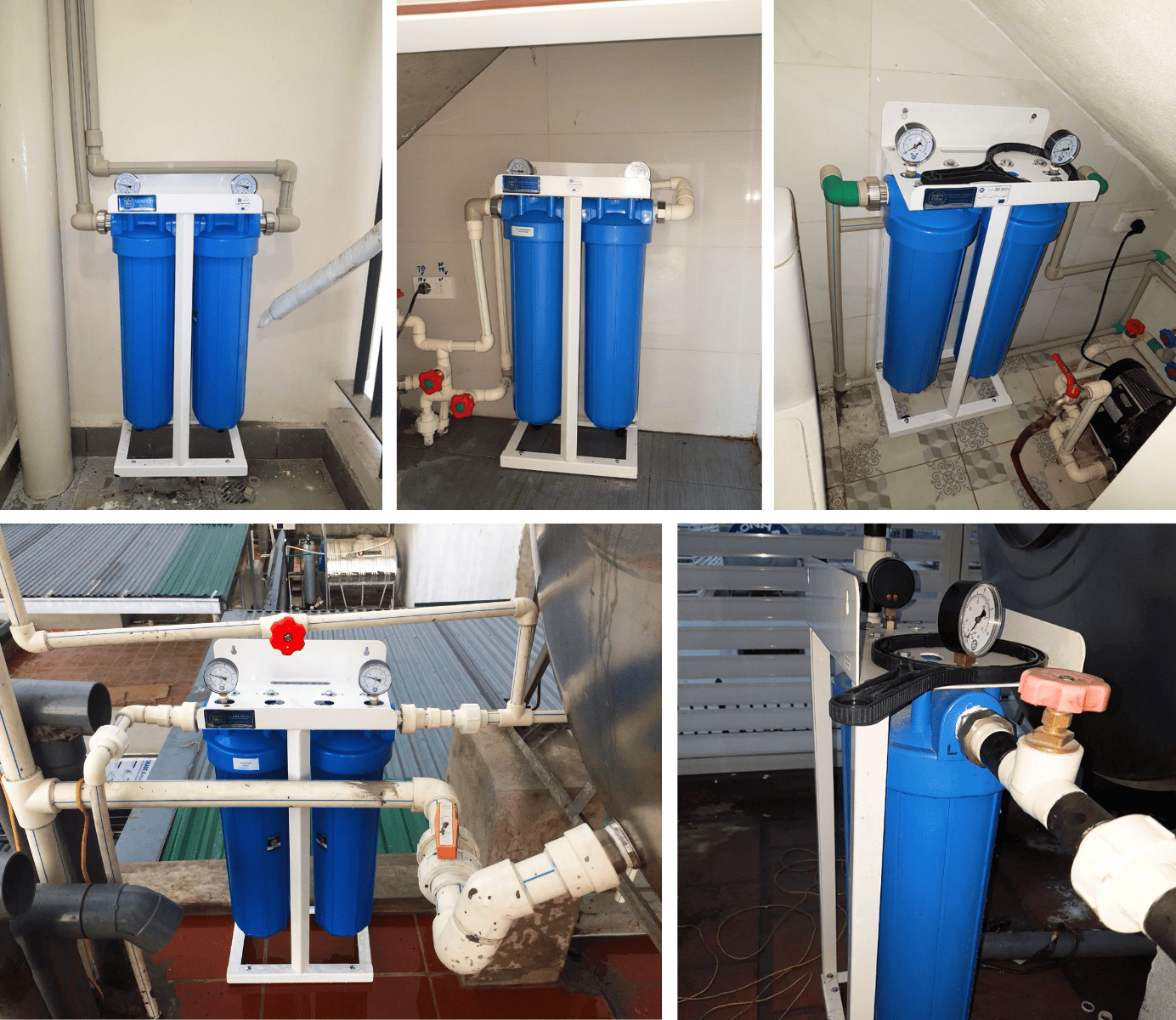 Hệ thống lọc tổng đầu nguồn 2 cấp Big Blue sở hữu thiết kế tinh gọn, dễ lắp đặt