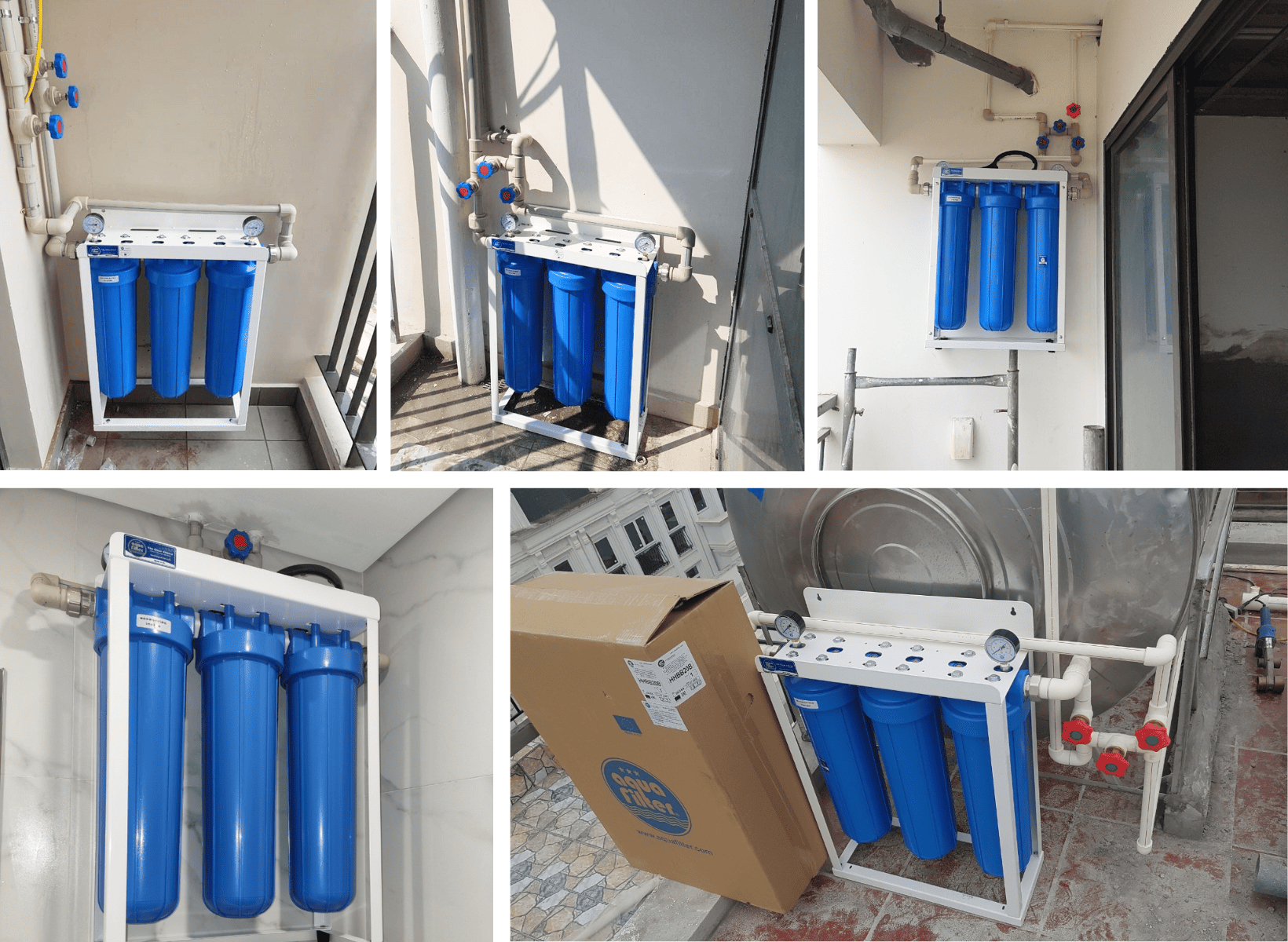 Hệ thống lọc tổng đầu nguồn 3 cấp Big Blue 20 inch ghi điểm với thiết kế tinh gọn, đơn giản