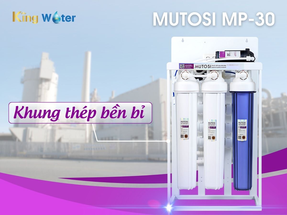 Máy lọc nước bán công nghiệp 30L Mutosi MP-30 sở hữu thiết kế sang trọng, hiện đại, gọn gàng