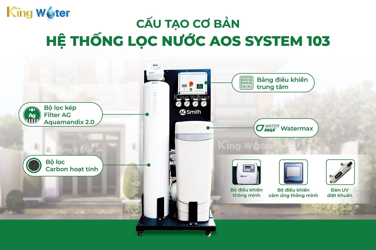 AOS System 103 là hệ thống lọc đầu nguồn cao cấp của AO Smith