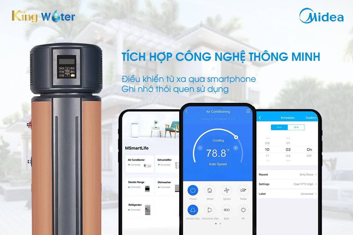 Công nghệ thông minh là một điểm cộng lớn của máy nước nóng bơm nhiệt Heat Pump Midea RSJ15-190RDN3- E