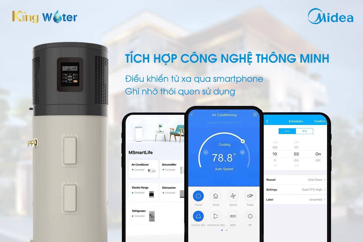 Bơm nhiệt tích hợp Midea RSJ23-300RDN3-B được trang bị nhiều tính năng thông minh