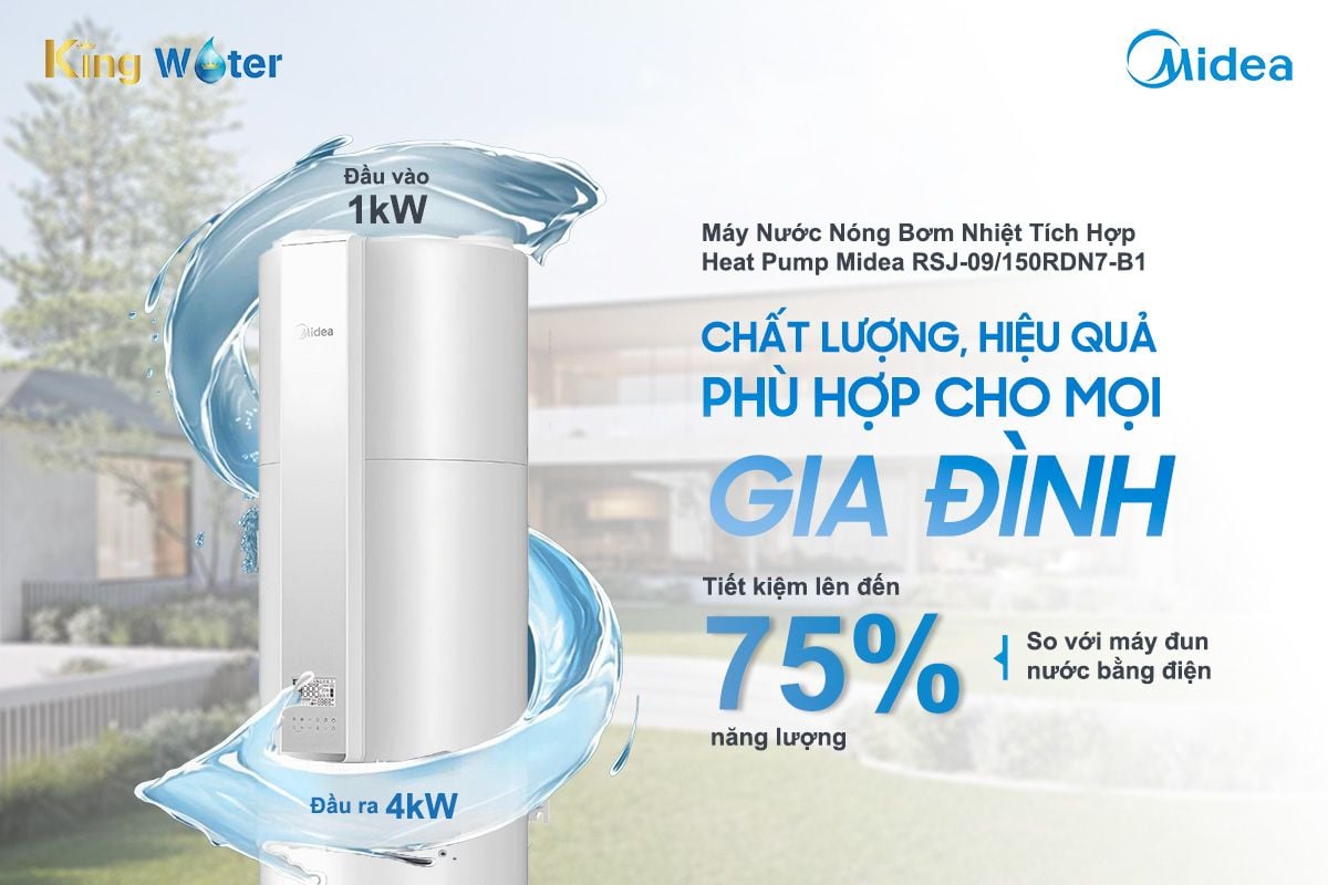 Công nghệ bơm nhiệt thế hệ mới - Tiết kiệm 75% năng lượng