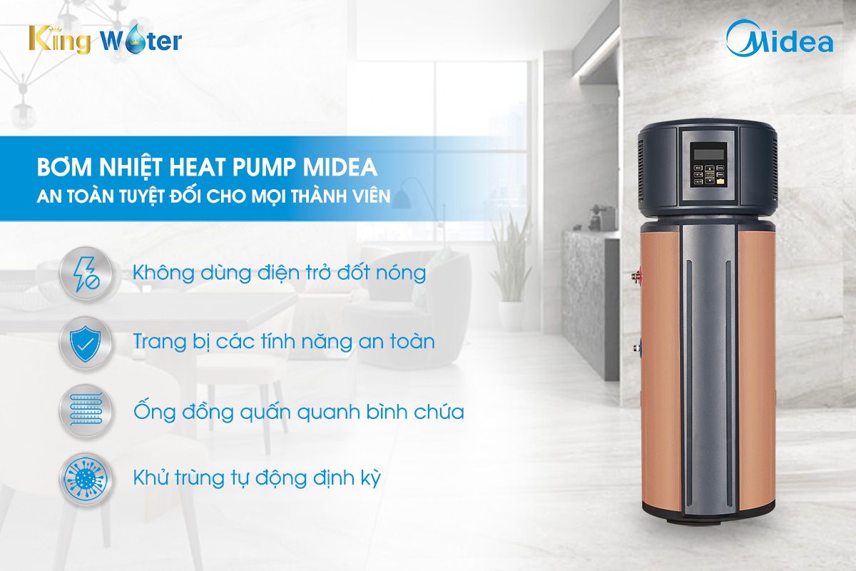 Heat Pump Midea RSJ15-190RDN3- E sở hữu các tính năng ưu việt nhằm đảm bảo an toàn tuyệt đối