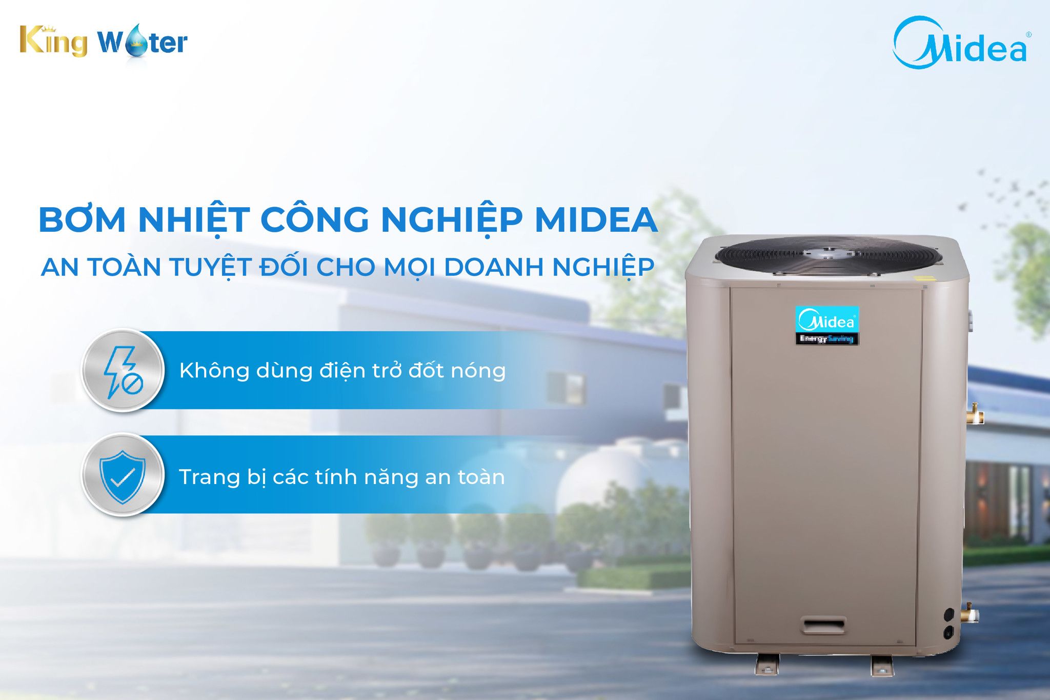 Heat Pump Midea RSJ-120/ZN1-540V1 loại bỏ hoàn toàn nguy cơ rò rỉ điện hay chập cháy.