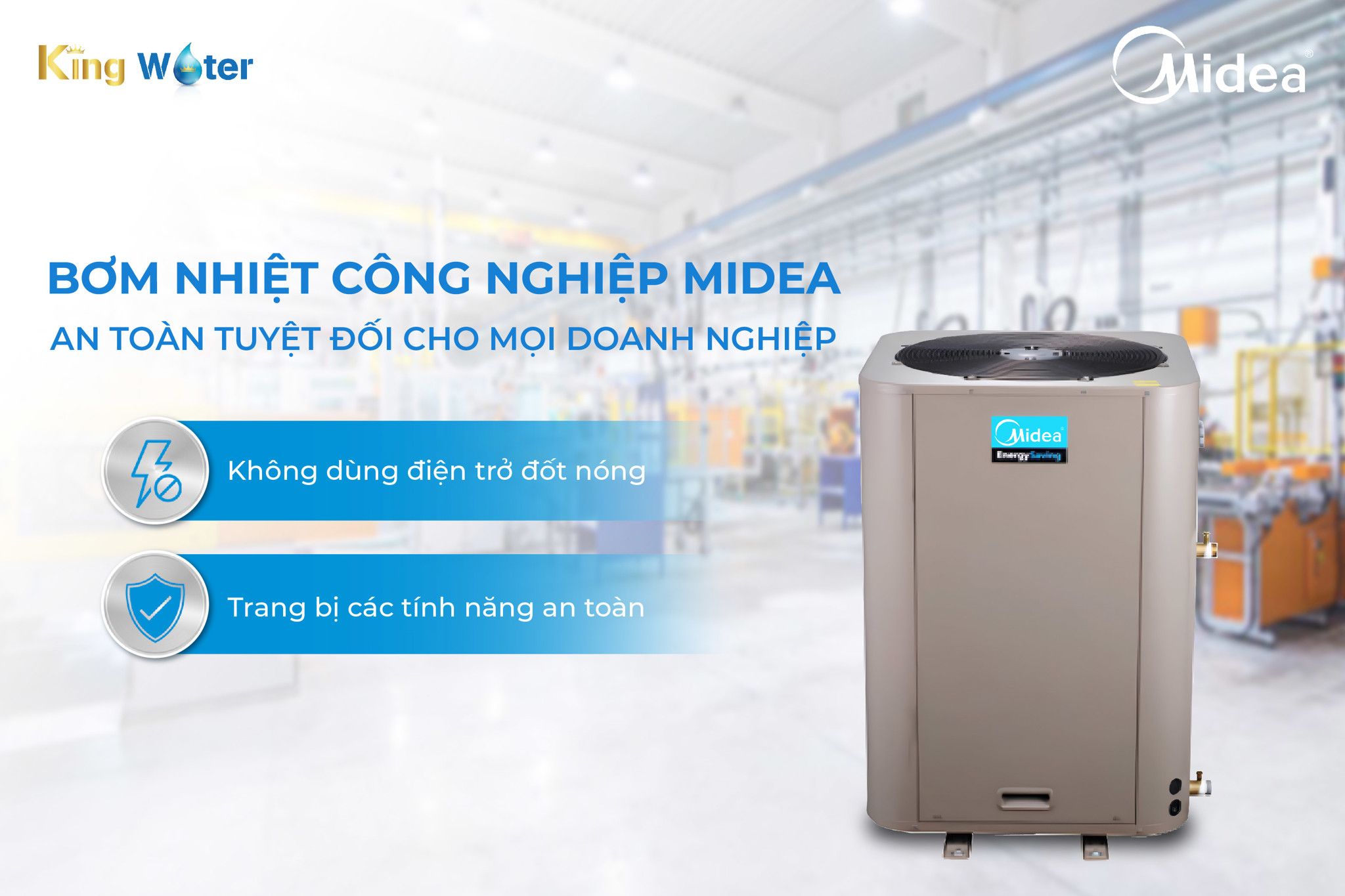 Bơm nhiệt Midea RSJ-200/ZN1-540V1 mang lại sự an toàn tuyệt đối cho mọi mục đích sử dụng