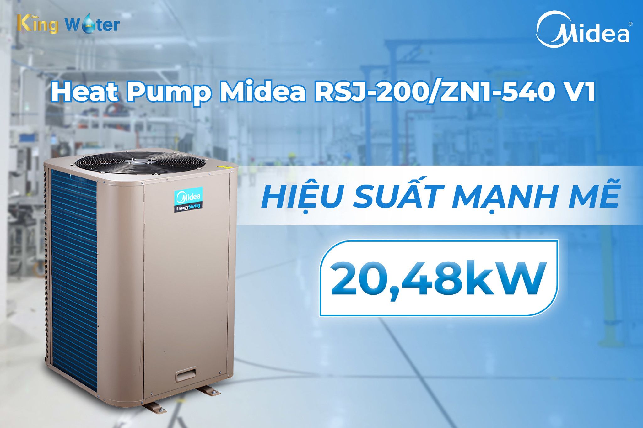 Heat Pump Midea RSJ-200/ZN1-540V1 là giài pháp hoàn hảo cho nguồn cung cấp nước nóng công suất lớn
