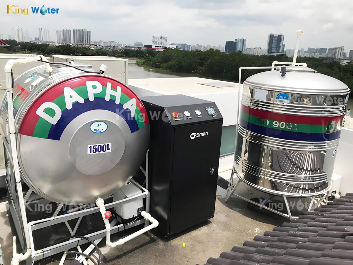 Hình ảnh 1 lắp đặt thực tế hệ thống AO Smith AOS System i97