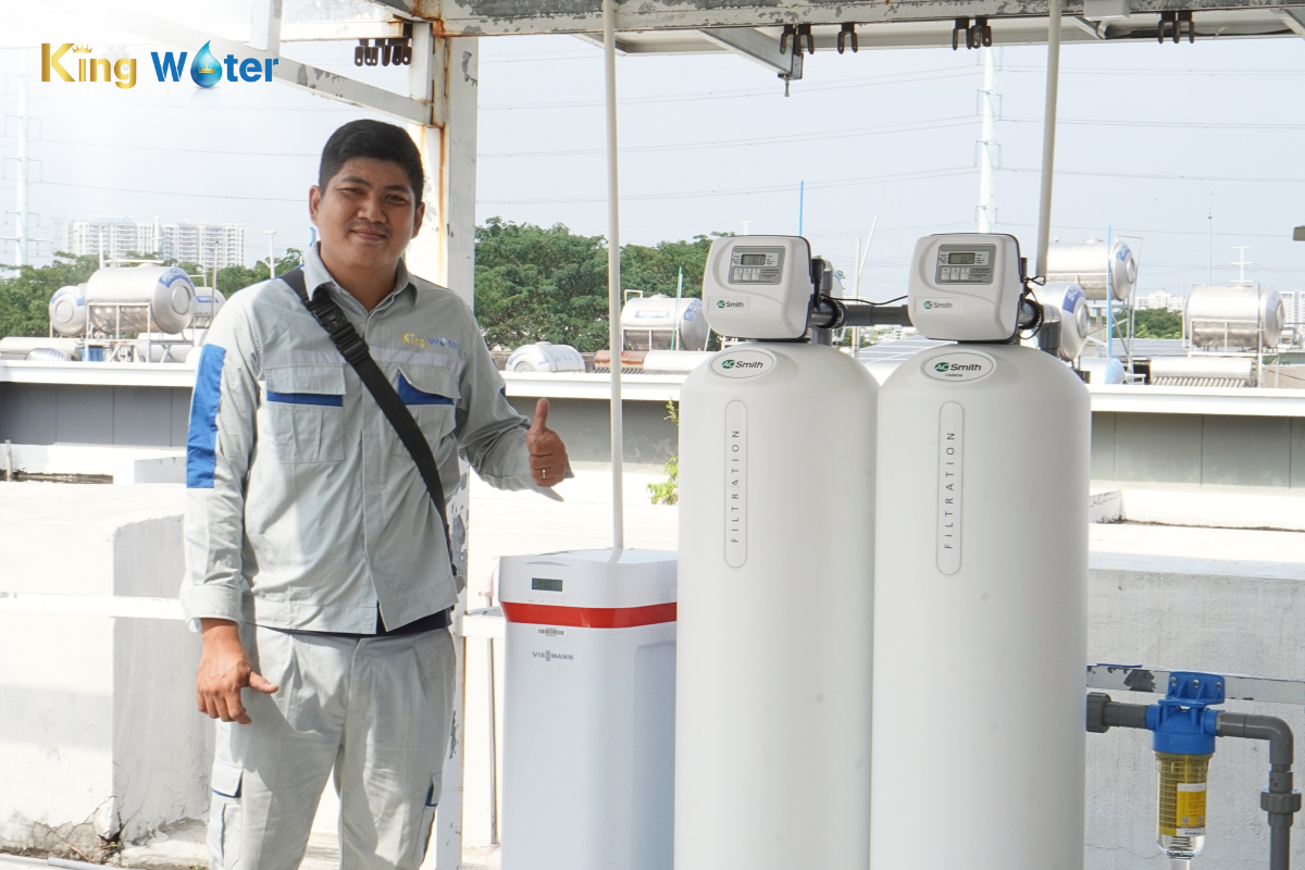 Hình ảnh lắp đặt thực tế máy lọc nước đầu nguồn Viessmann Vitopure S3