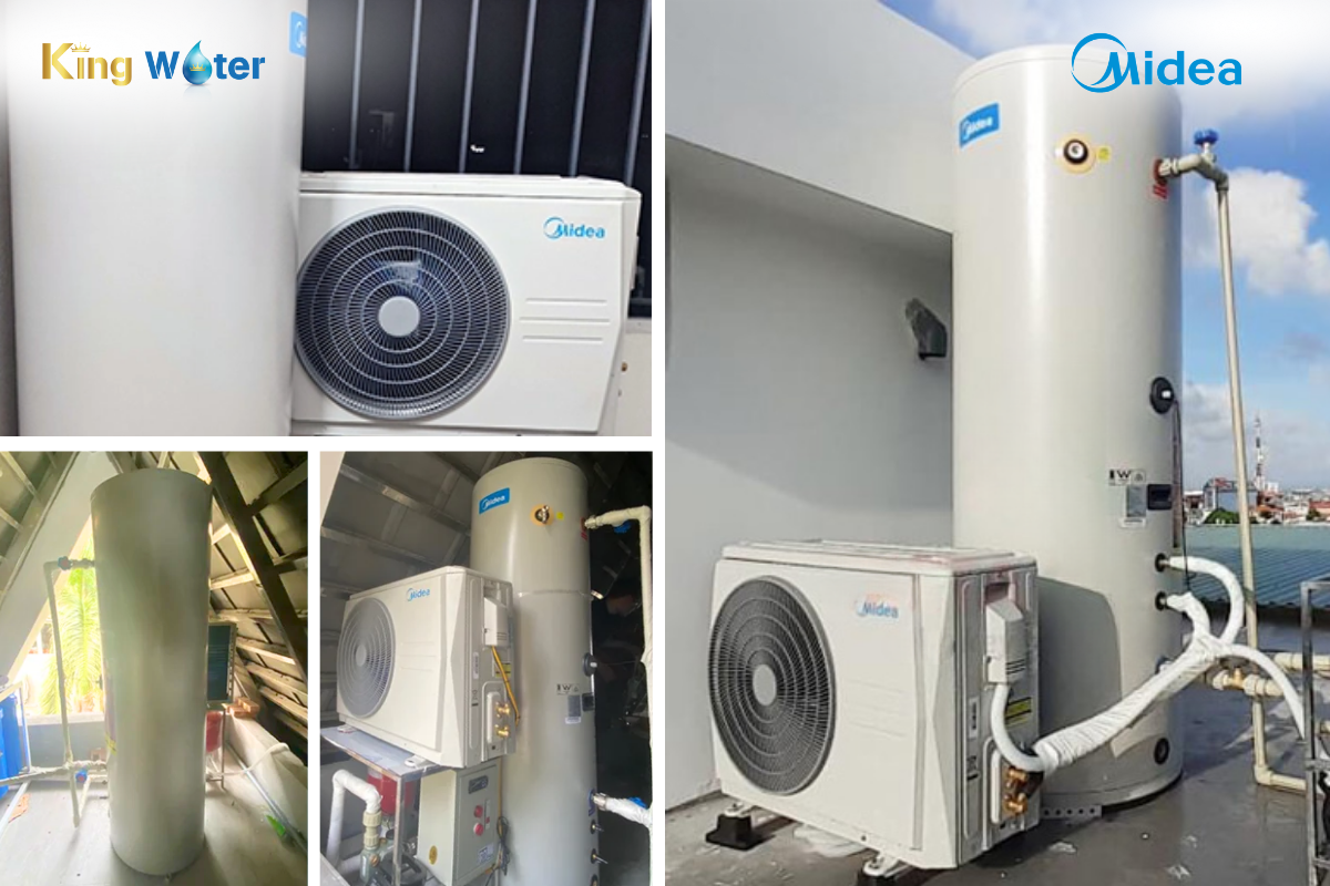 Máy bơm nhiệt rời Midea 300L có thể linh hoạt lắp đặt ở mọi nơi