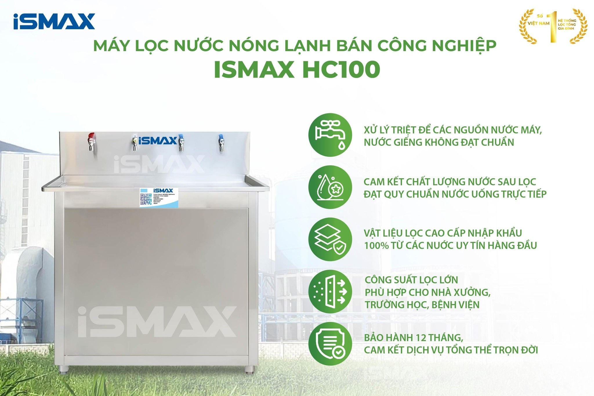 Máy lọc nước nóng lạnh công nghiệp iSmax RO-HC100 mang đến nhiều lợi ích cho sức khỏe và kinh té