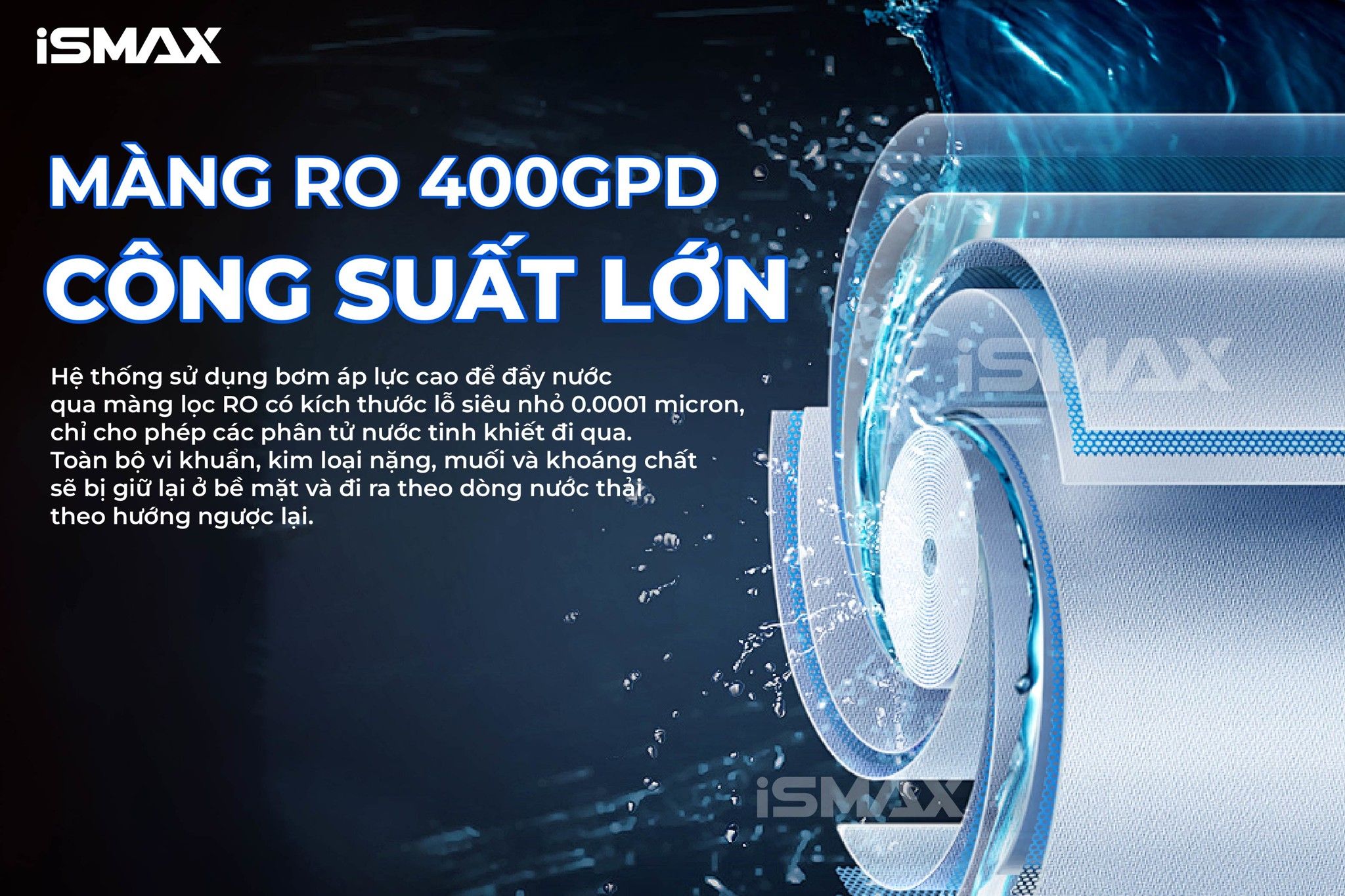 Nước xử lý bởi màng R.O đạt độ tinh khiết cao nhất, an toàn cho việc uống trực tiếp