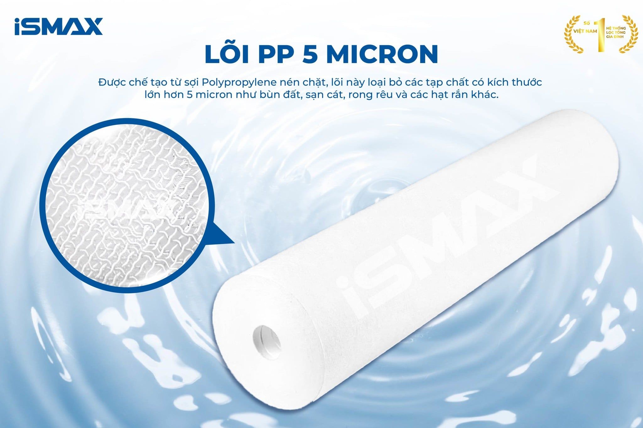 Lõi lọc PP đóng vai trò là cấp lọc chặn sơ cấp trong việc ngăn chặn sự xâm nhập của cặn bẩn, bùn đất,