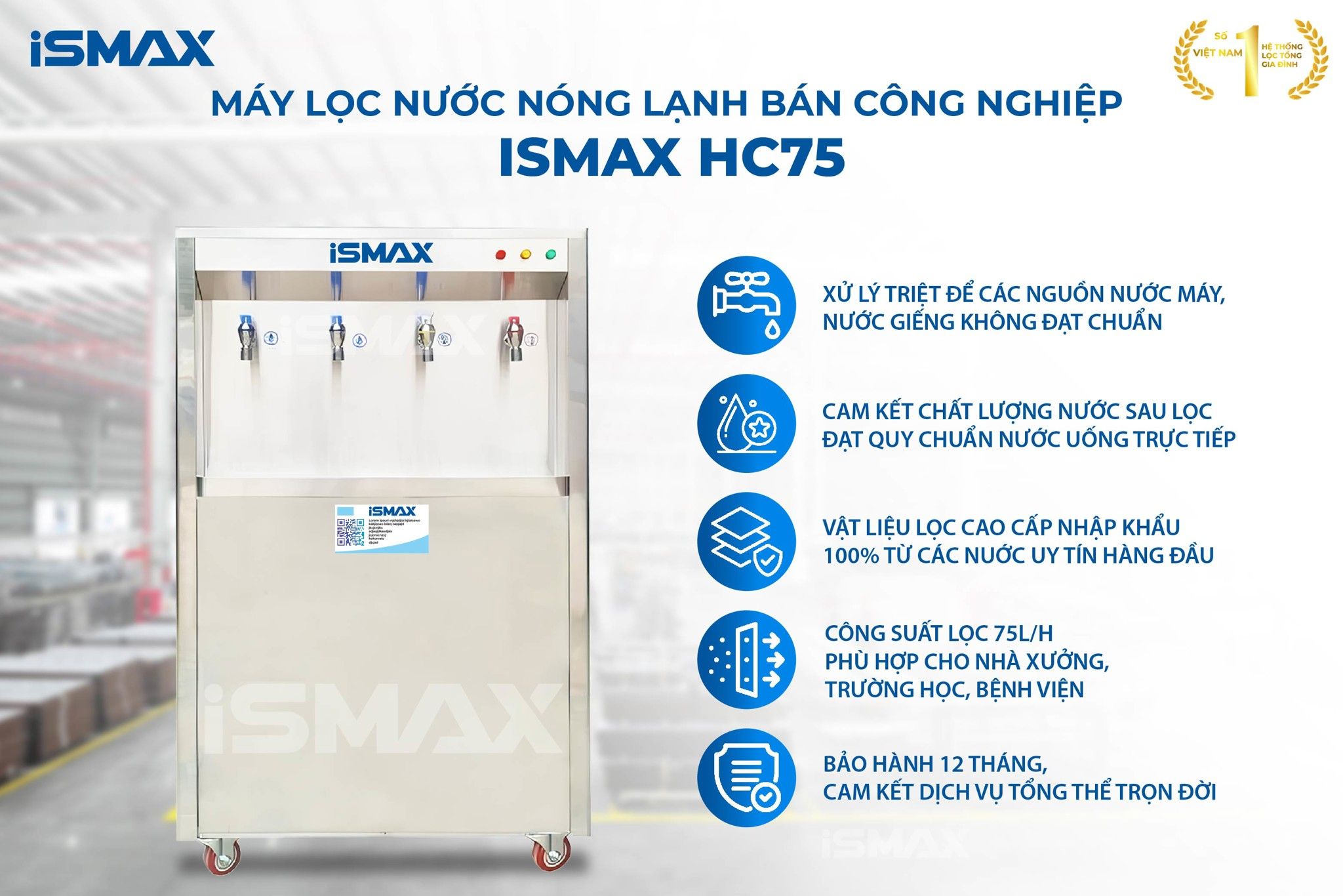 Lọc nóng lạnh bán công nghiệp iSmax RO-HC75 mang đến nhiều lợi ích về sức khỏe, tiện nghi và kinh tế