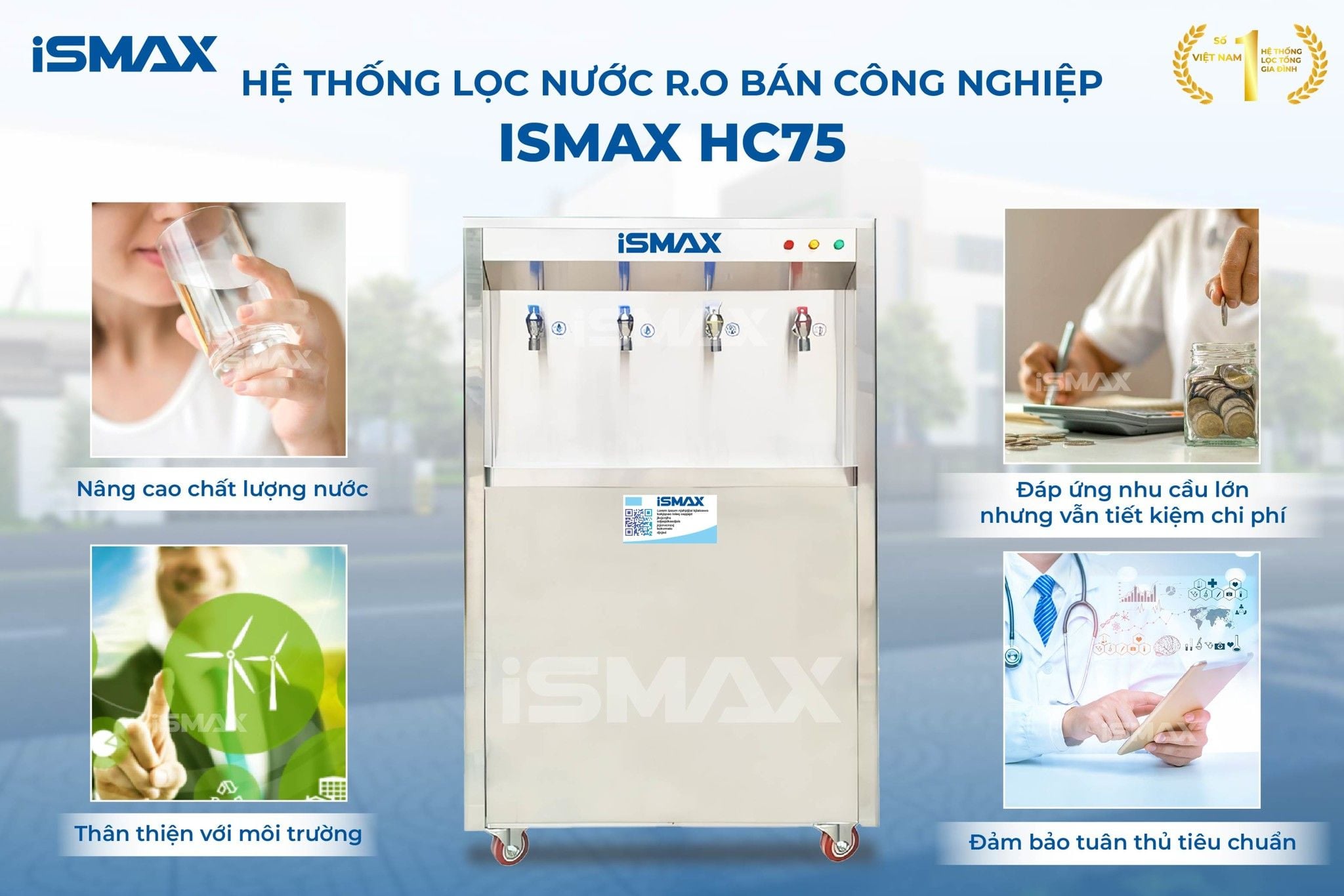 Lọc nóng lạnh bán công nghiệp iSmax RO-HC75 mang đến nhiều lợi ích về sức khỏe, tiện nghi và kinh tế