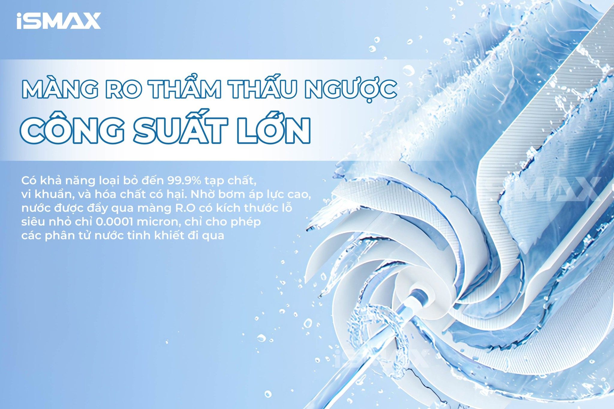 Hệ thống lọc iSmax RO2000-C3-1665&nbsp;ứng dụng công nghệ lọc tự nhiên không hóa chất