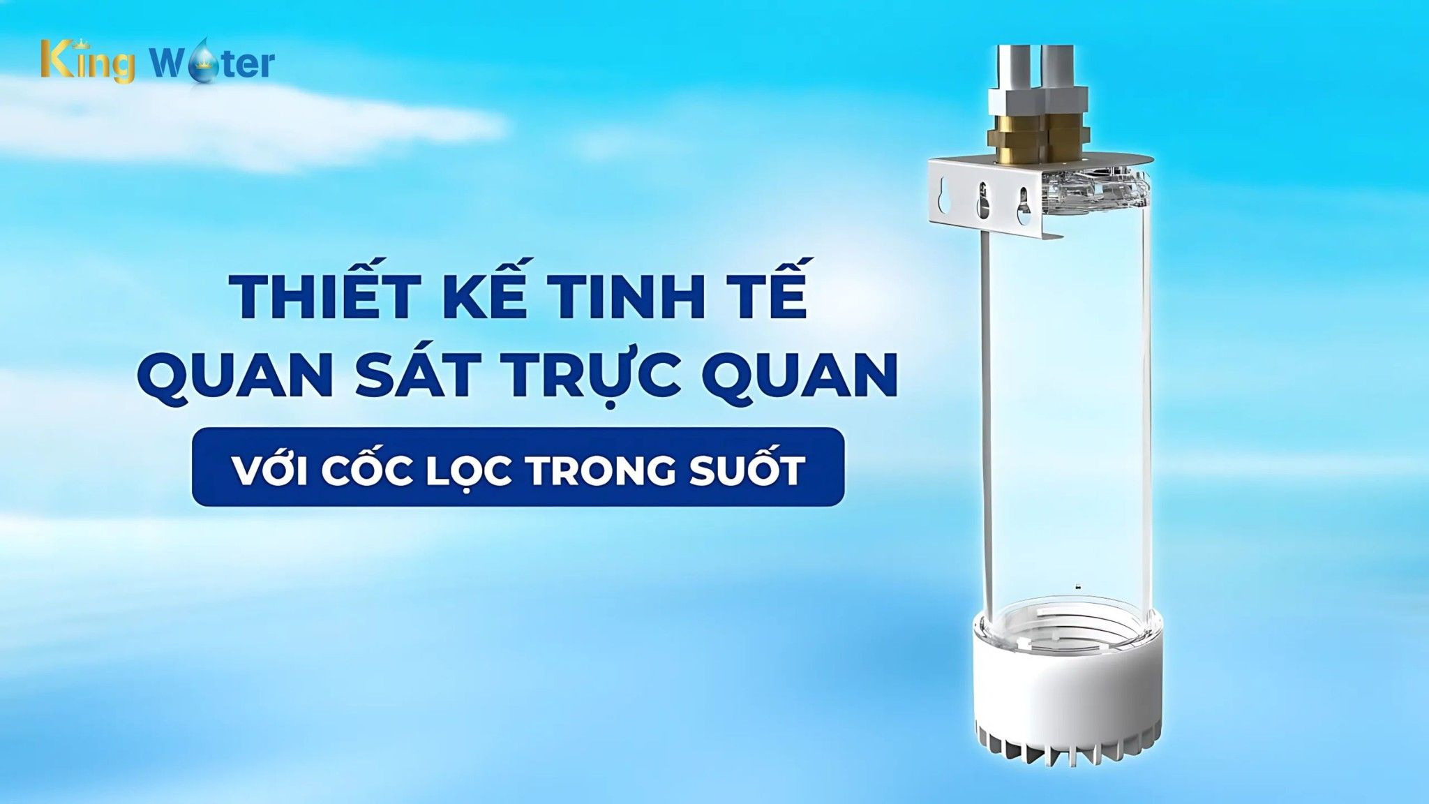 Karofi KBQ-U01 được thiết kế tối ưu, giúp quan sát được bên trong lõi lọc