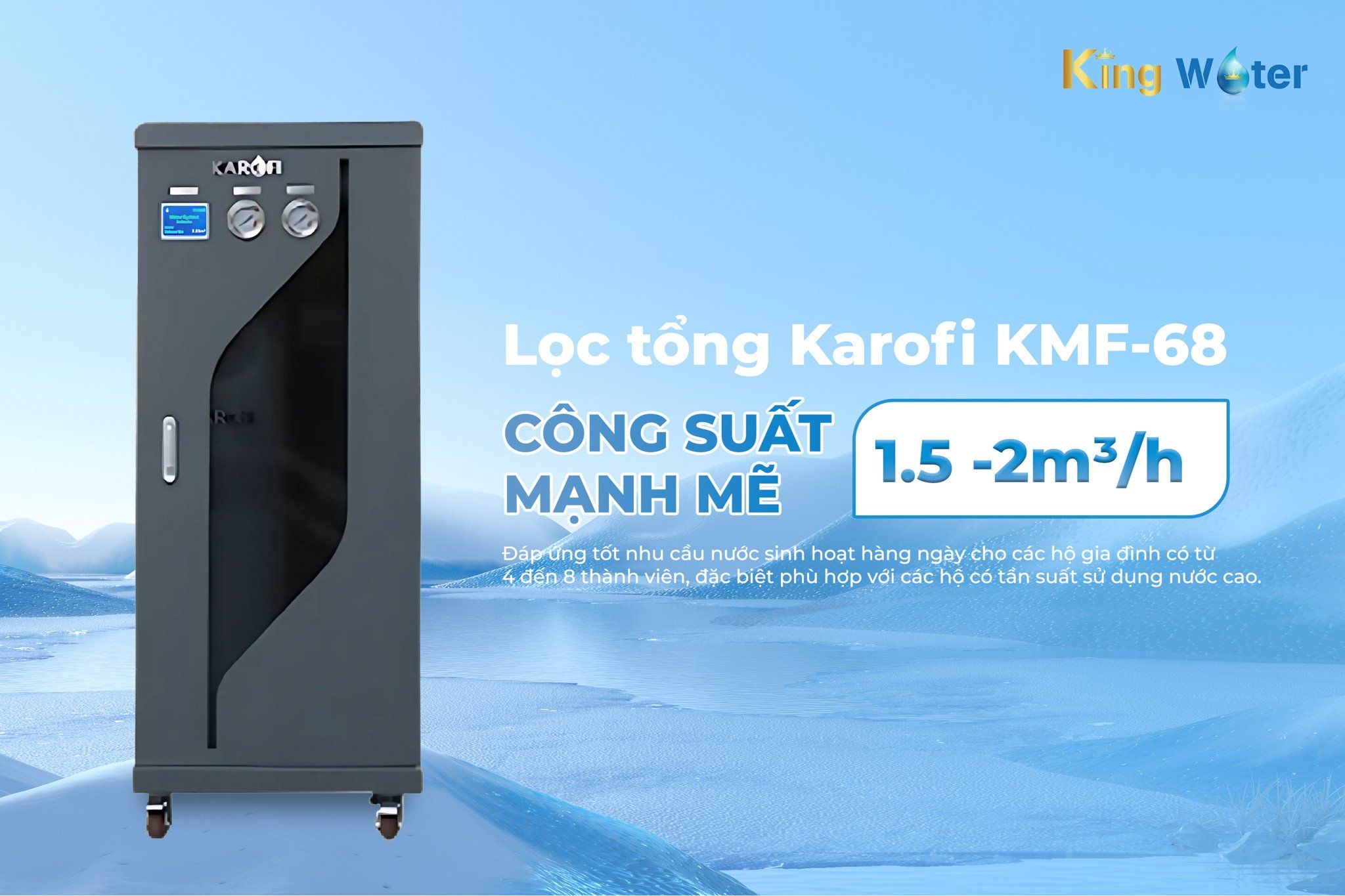 Karofi KMF-68 trang bị công suất lọc mạnh mẽ