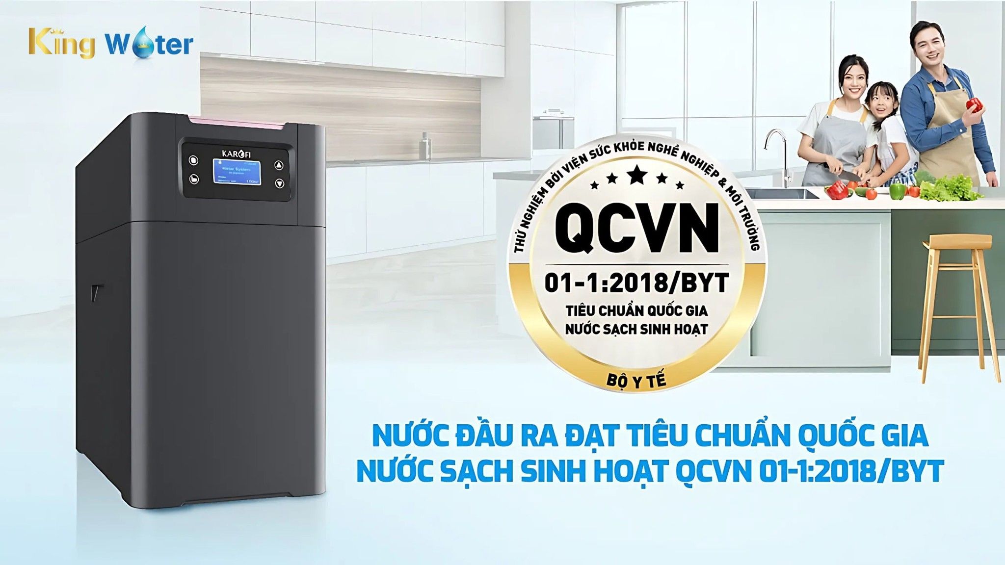 Karofi KTF-P01 đạt chuẩn Quy chuẩn Quốc gia về nước sạch sinh hoạt
