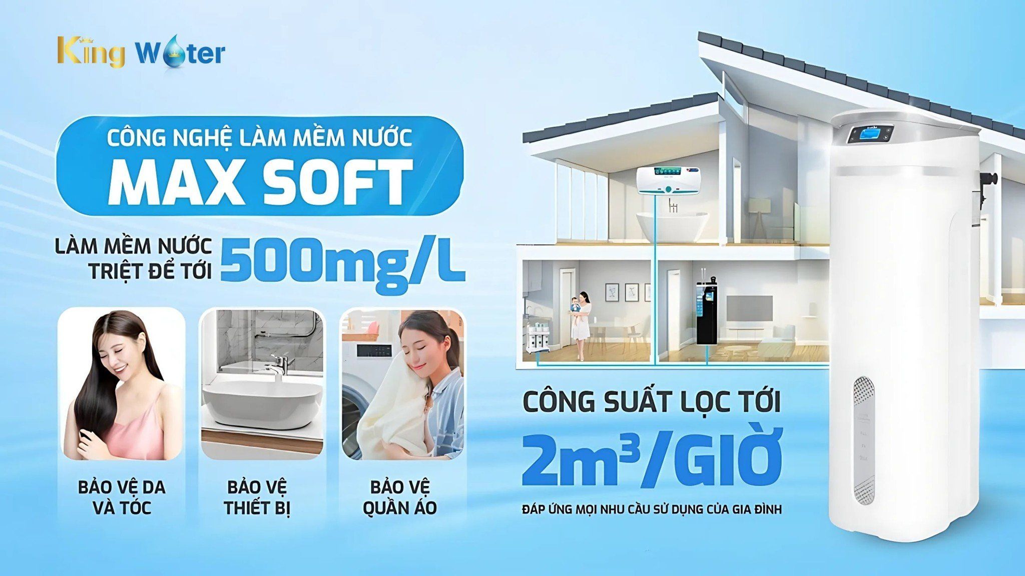 Hệ thống lọc tổng trung tâm Karofi KTF-P02 có công suất lọc mạnh mẽ