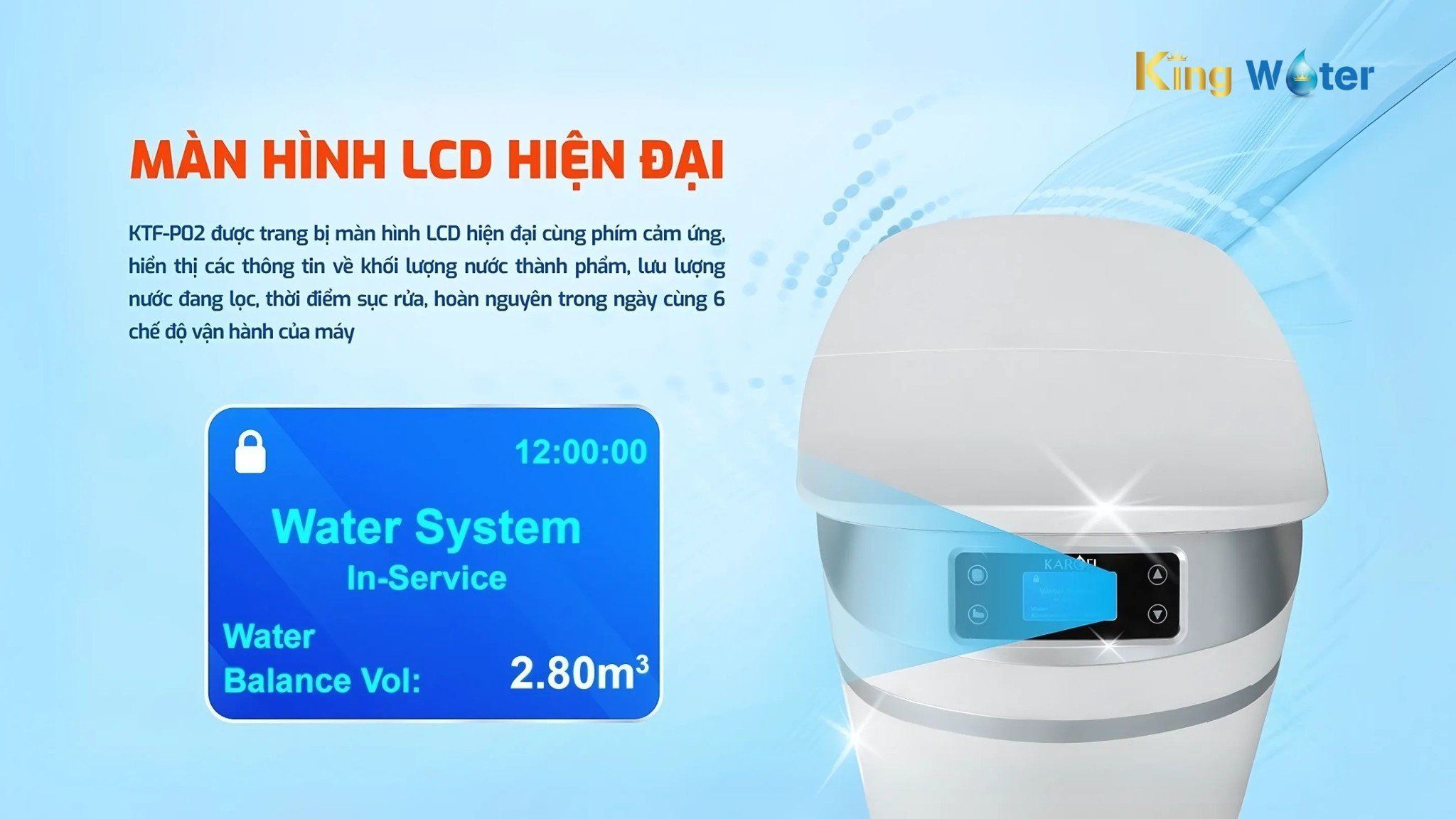Hệ thống lọc tổng Karofi KTF-P02 trang bị màn hình điều khiển thông minh