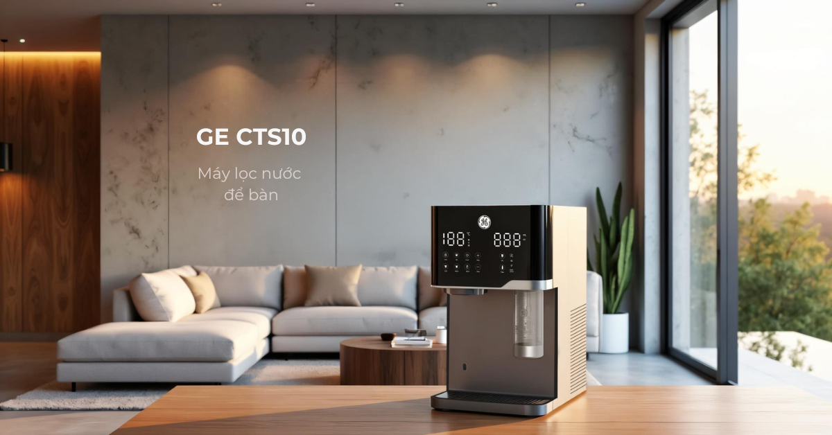 Máy lọc nước để bàn All-in-One GE CTS10 sở hữu thiết kế đẳng cấp, sang trọng