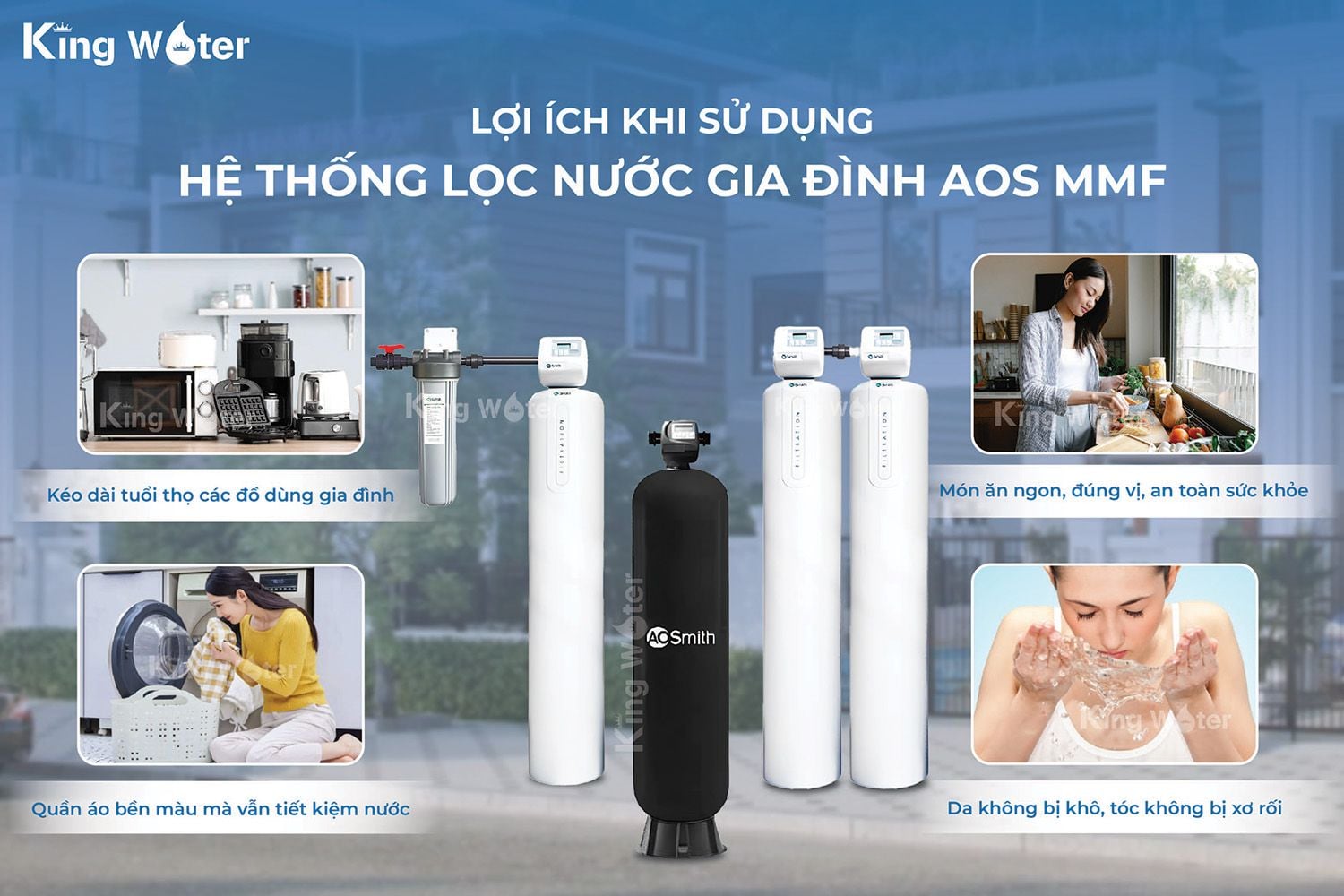 Lợi ích khi sử dụng hệ thống lọc nước đầu nguồn AO Smith&nbsp;AOS MMF