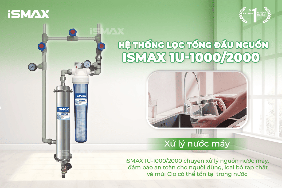 Máy lọc tổng iSMAX 1U-1000/2000&nbsp;chuyên xử lý vấn đề về nguồn&nbsp;Nước máy