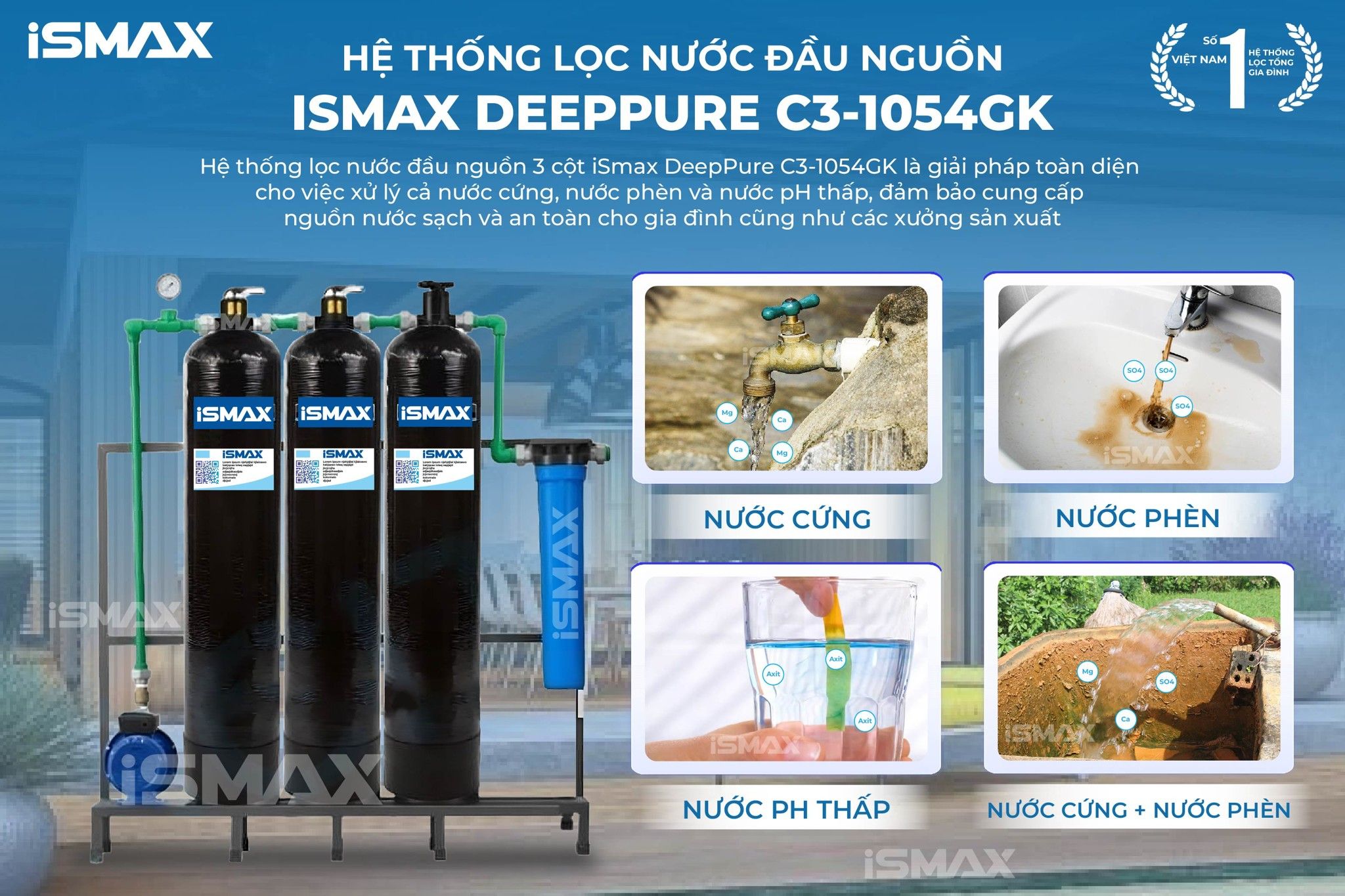 Hệ Thống Lọc Tổng Đầu Nguồn iSmax EcoClean C3-1054GK