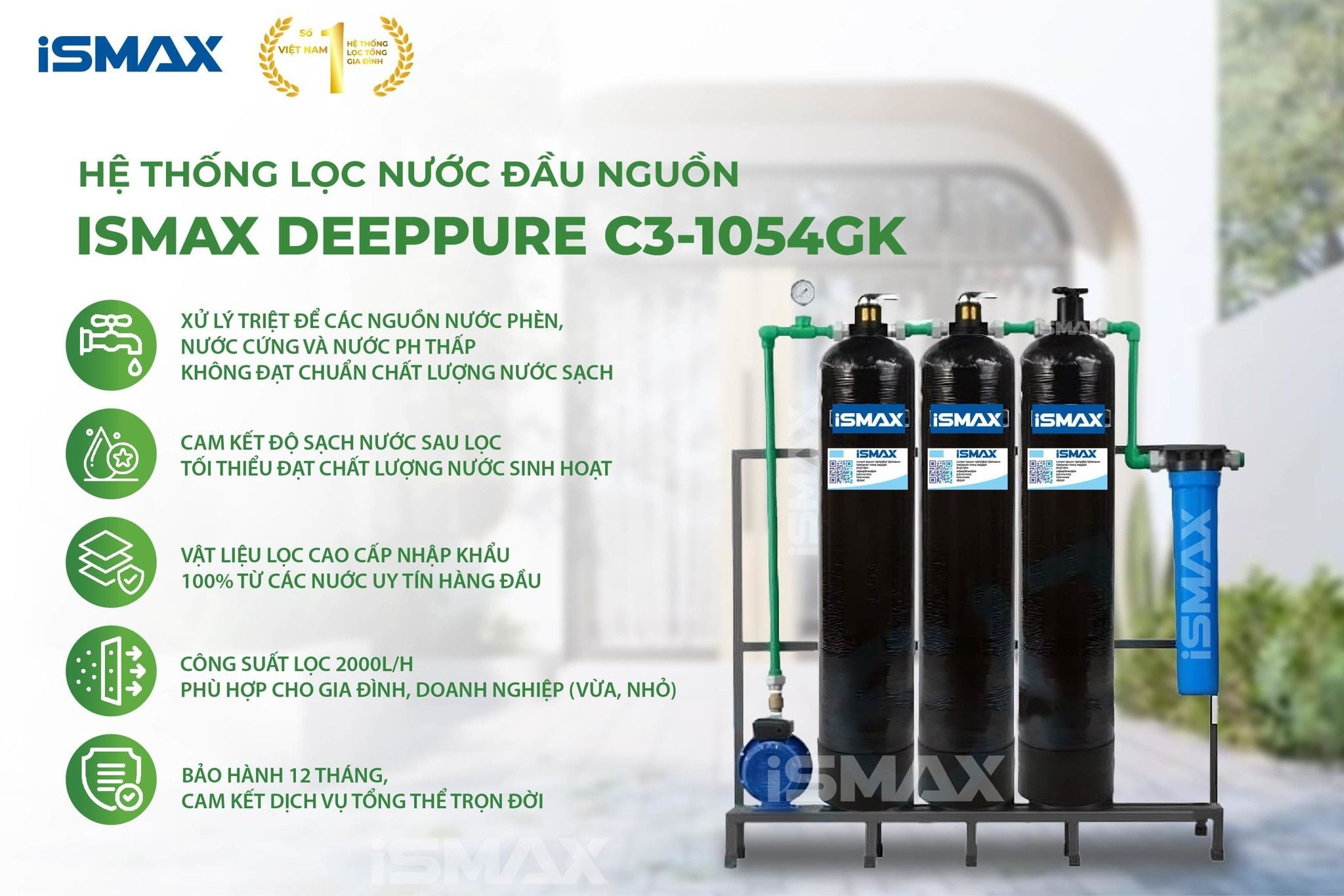 Hệ Thống Lọc Tổng Đầu Nguồn iSmax EcoClean C3-1054GK