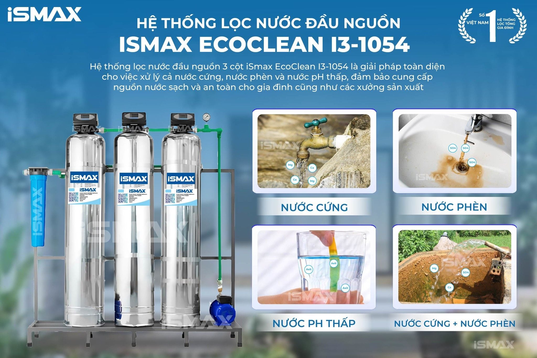 Hệ Thống Lọc Tổng Đầu Nguồn iSmax EcoClean I3-1054