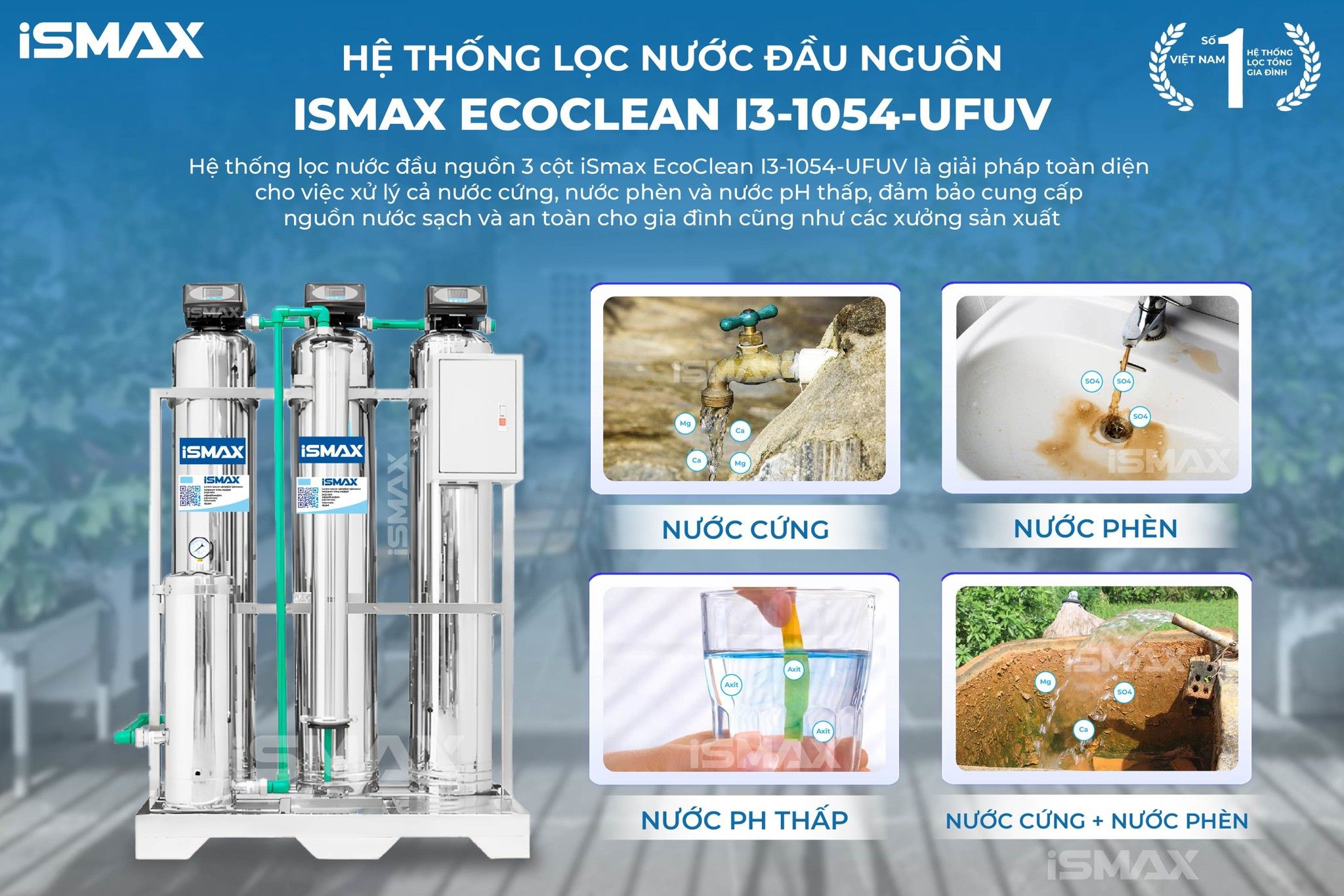 Hệ Thống Lọc Tổng Đầu Nguồn iSmax EcoClean I3-1054-UFUV